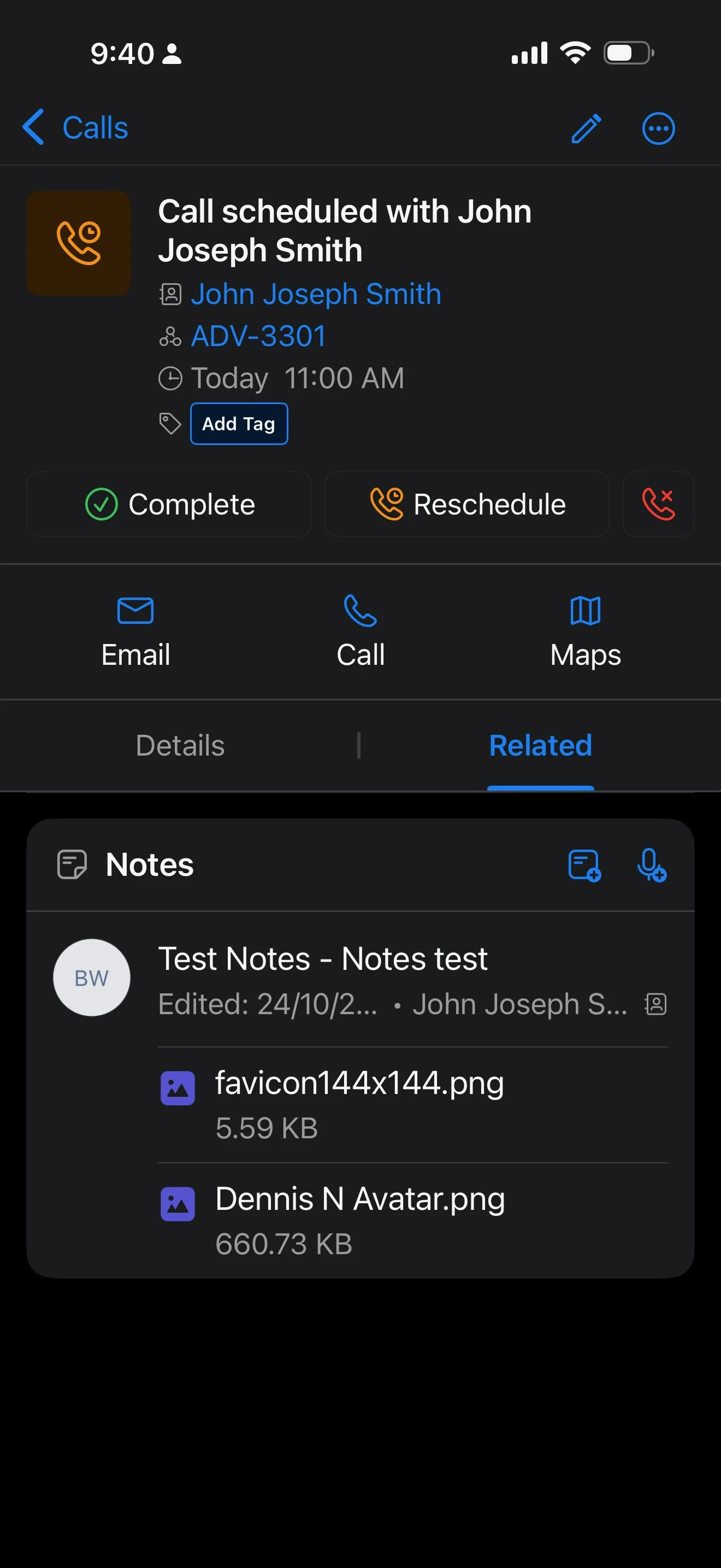 Adviser CRM mobile home dashboard